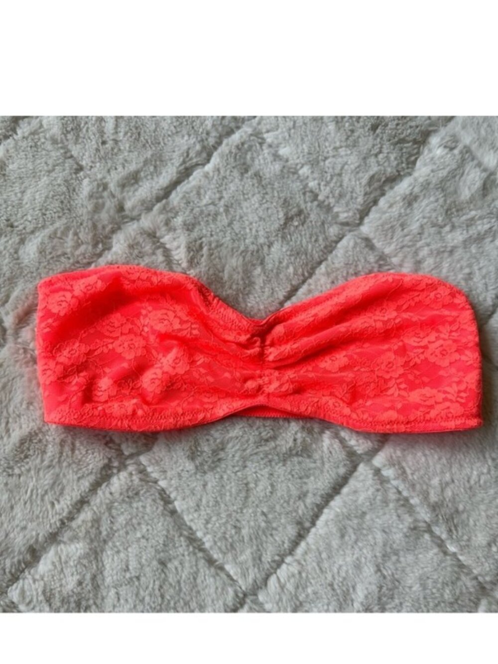 Victoria Secret PINK | Coral Lined Lace Bralette / Bandeau | Size Extra Small - Picture 6 of 15